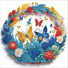 Paper Flowers And Butterflies - Special Shaped Drill Diamond Painting 30*30CM