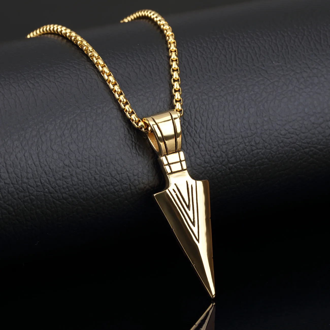 Personalized Spearhead Pendant Street Style Fashion Hip Hop Style Titanium Steel Men's Necklace