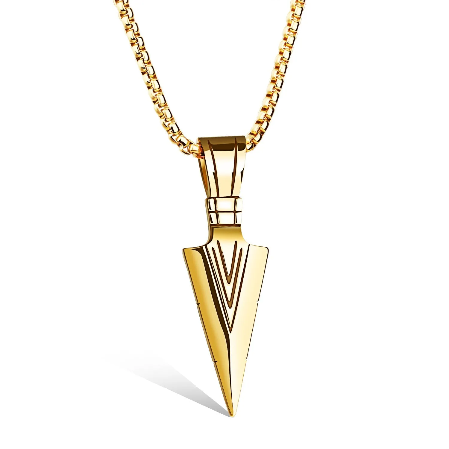 Personalized Spearhead Pendant Street Style Fashion Hip Hop Style Titanium Steel Men's Necklace