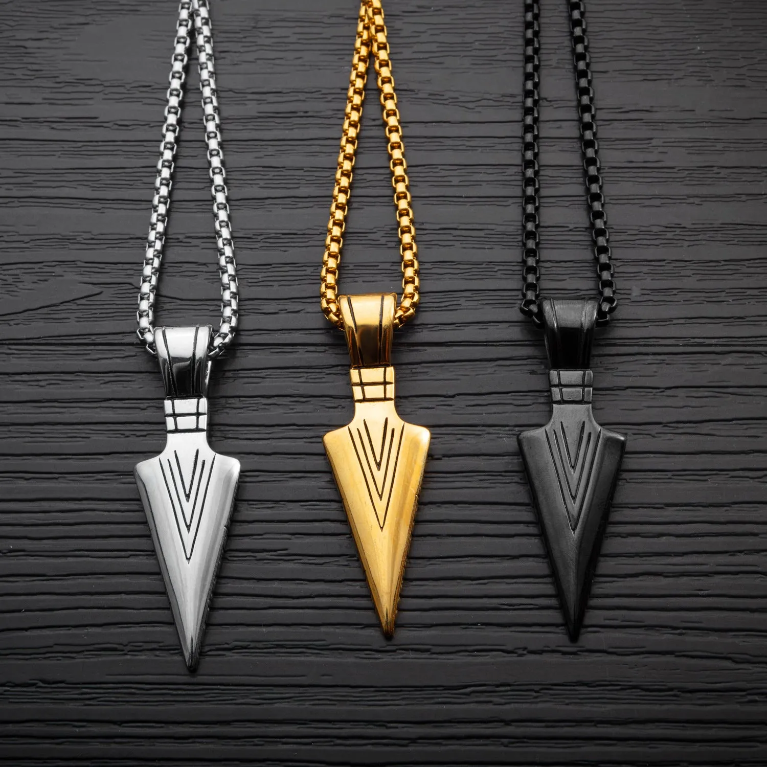 Personalized Spearhead Pendant Street Style Fashion Hip Hop Style Titanium Steel Men's Necklace