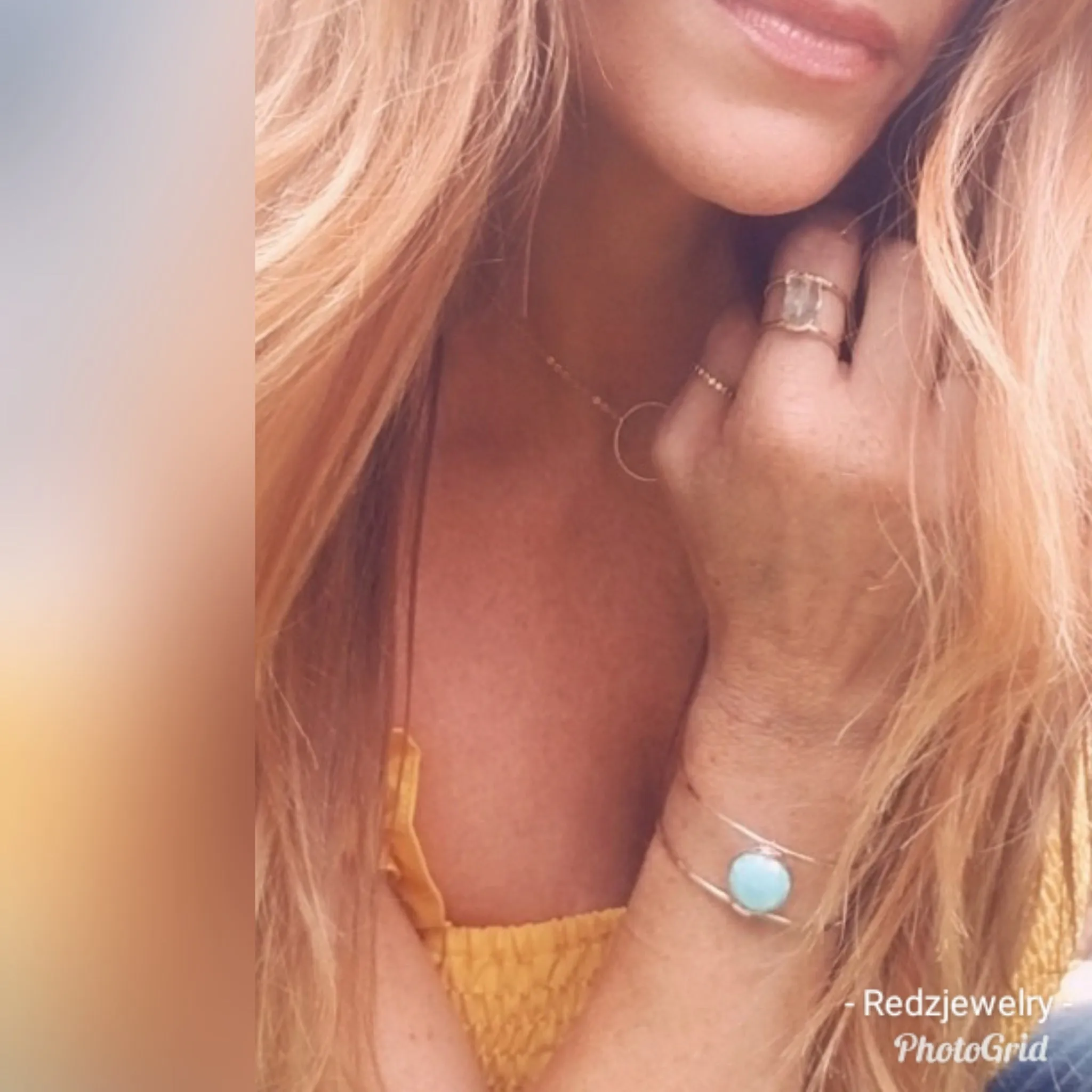 Peruvian opal Double cuff bracelet