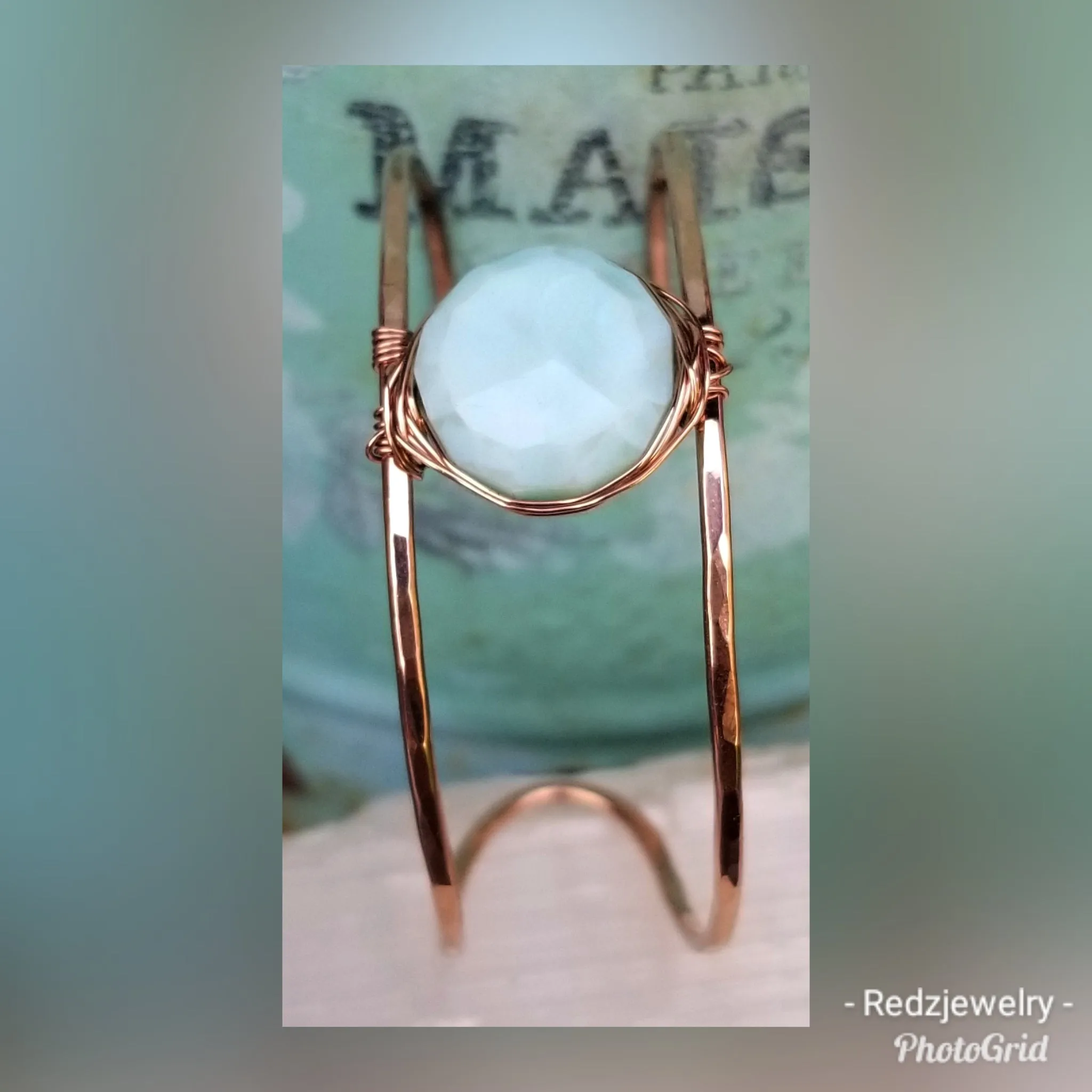 Peruvian opal Double cuff bracelet