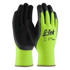 PIP G-Tek Hi-Vis Acrylic Glove w/Latex Coated Crinkle Grip 41-1420 12 pairs