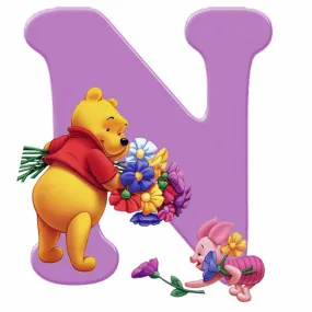 Pooh Letter N - Full Square Drill Diamond Painting 30*30CM