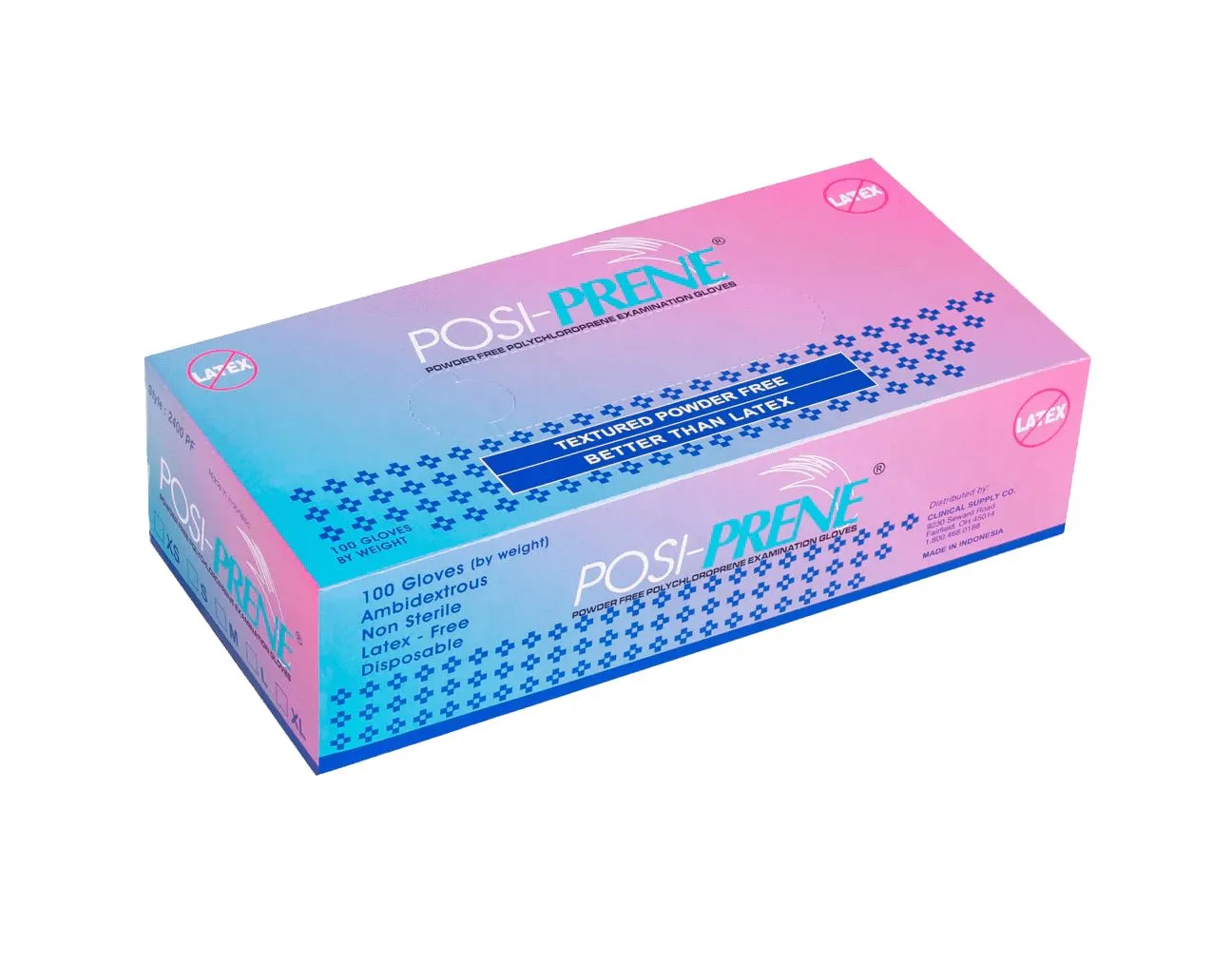 Posi-Prene® Vibrant Green: Powder/Latex-Free Polychloroprene Exam Gloves, 100 per box