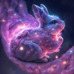 Praying Nebula Bunny - Full Round Drill Diamond Painting 30*30CM