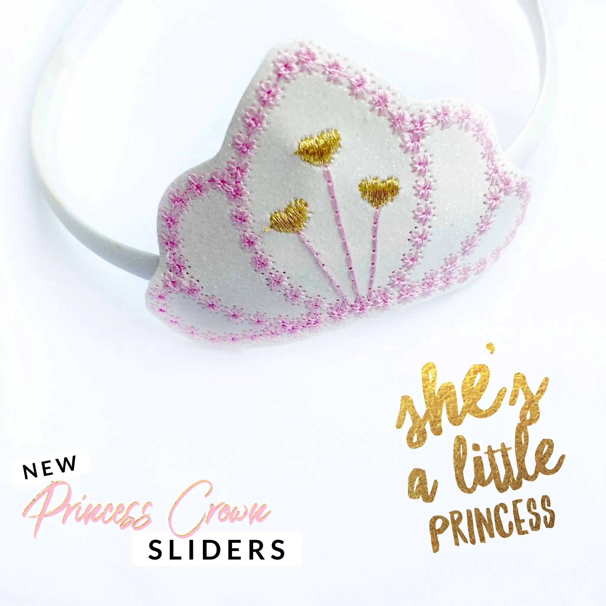 Princess Crown Tiara Headband Slider Felties