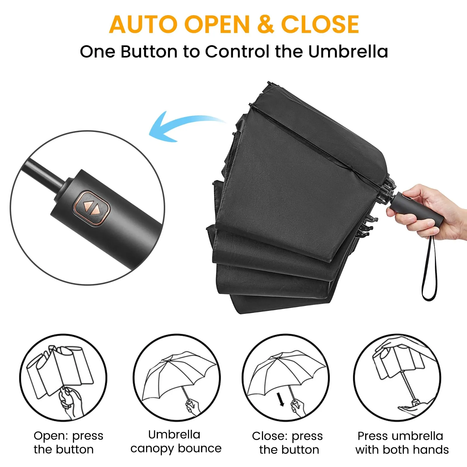 Prospo 62-Inch Windproof Travel Golf Umbrella