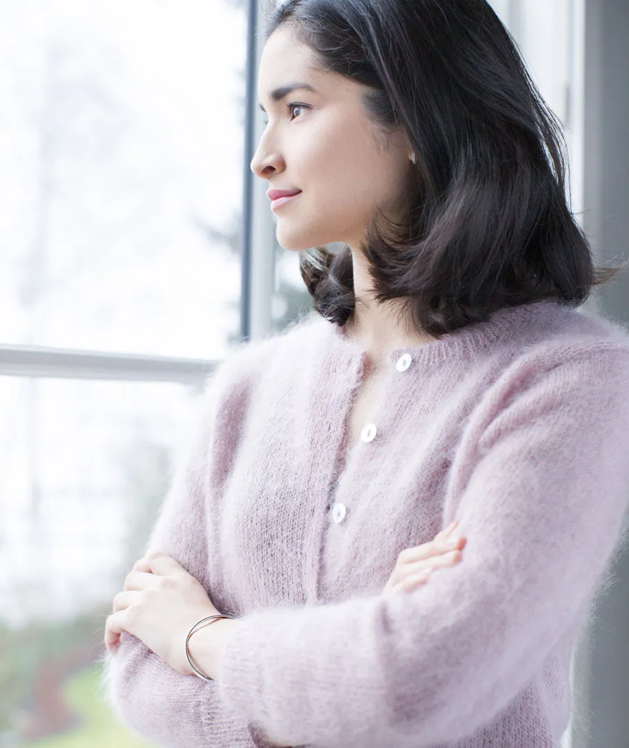 Quintessential Cardigan Using Rowan Kidsilk Haze