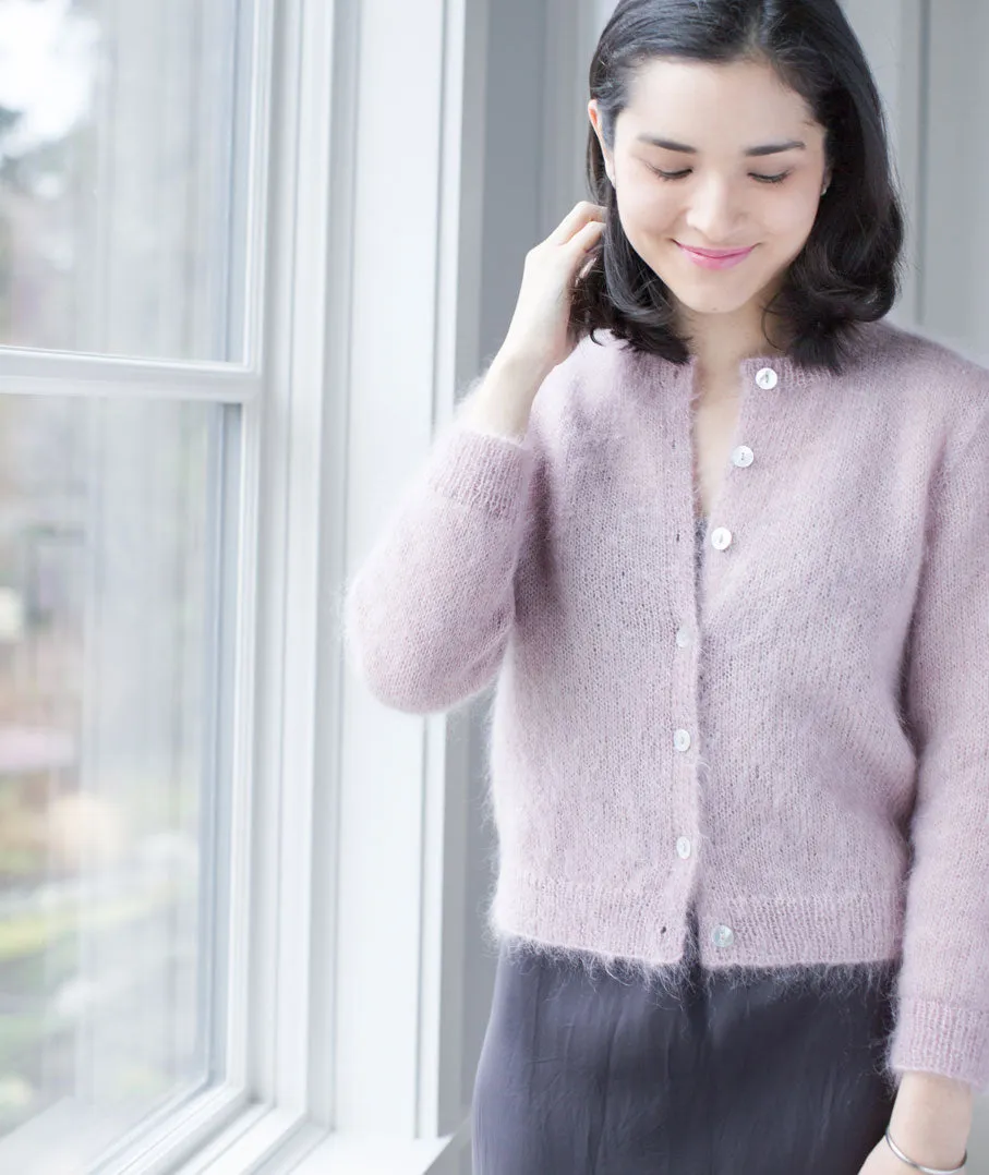 Quintessential Cardigan Using Rowan Kidsilk Haze