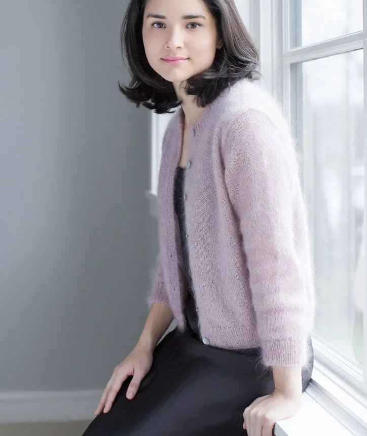 Quintessential Cardigan Using Rowan Kidsilk Haze