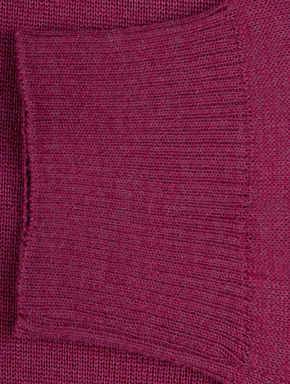 Raspberry Half Zip Merino Wool Jumper