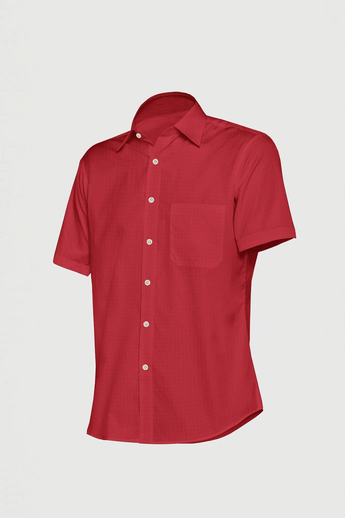 Raspberry Red Men's Cotton Linen Shirt