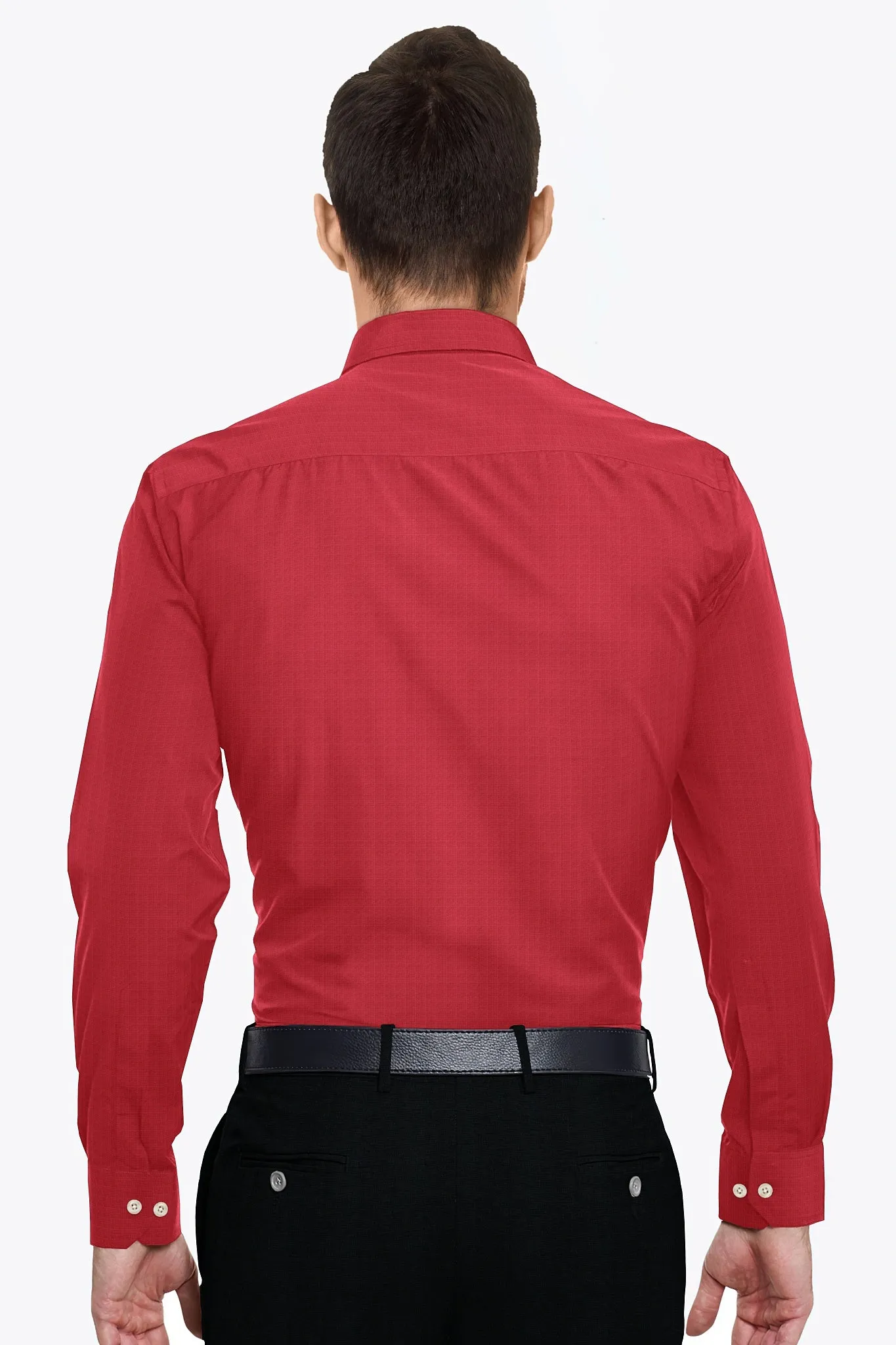 Raspberry Red Men's Cotton Linen Shirt