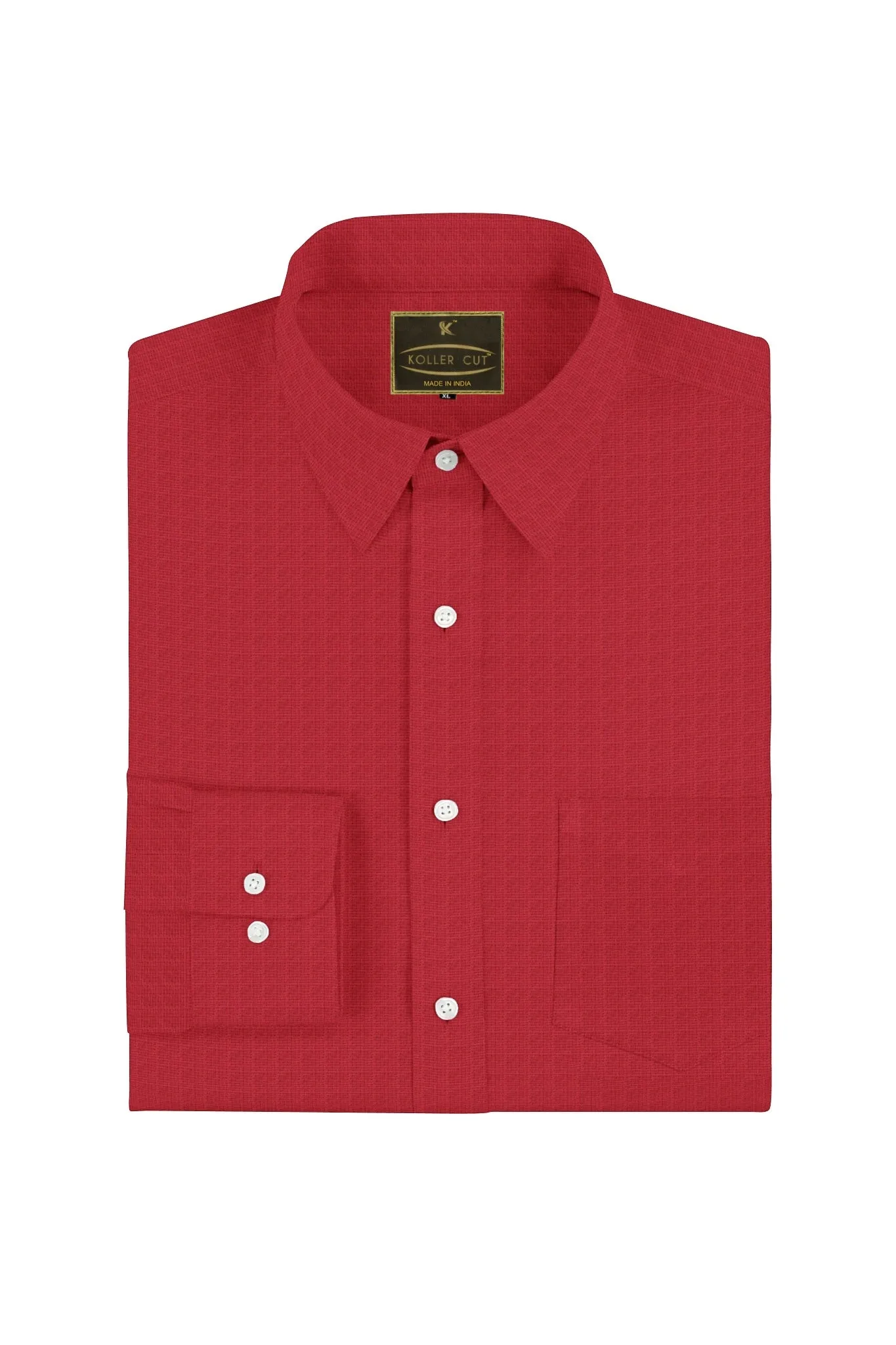 Raspberry Red Men's Cotton Linen Shirt