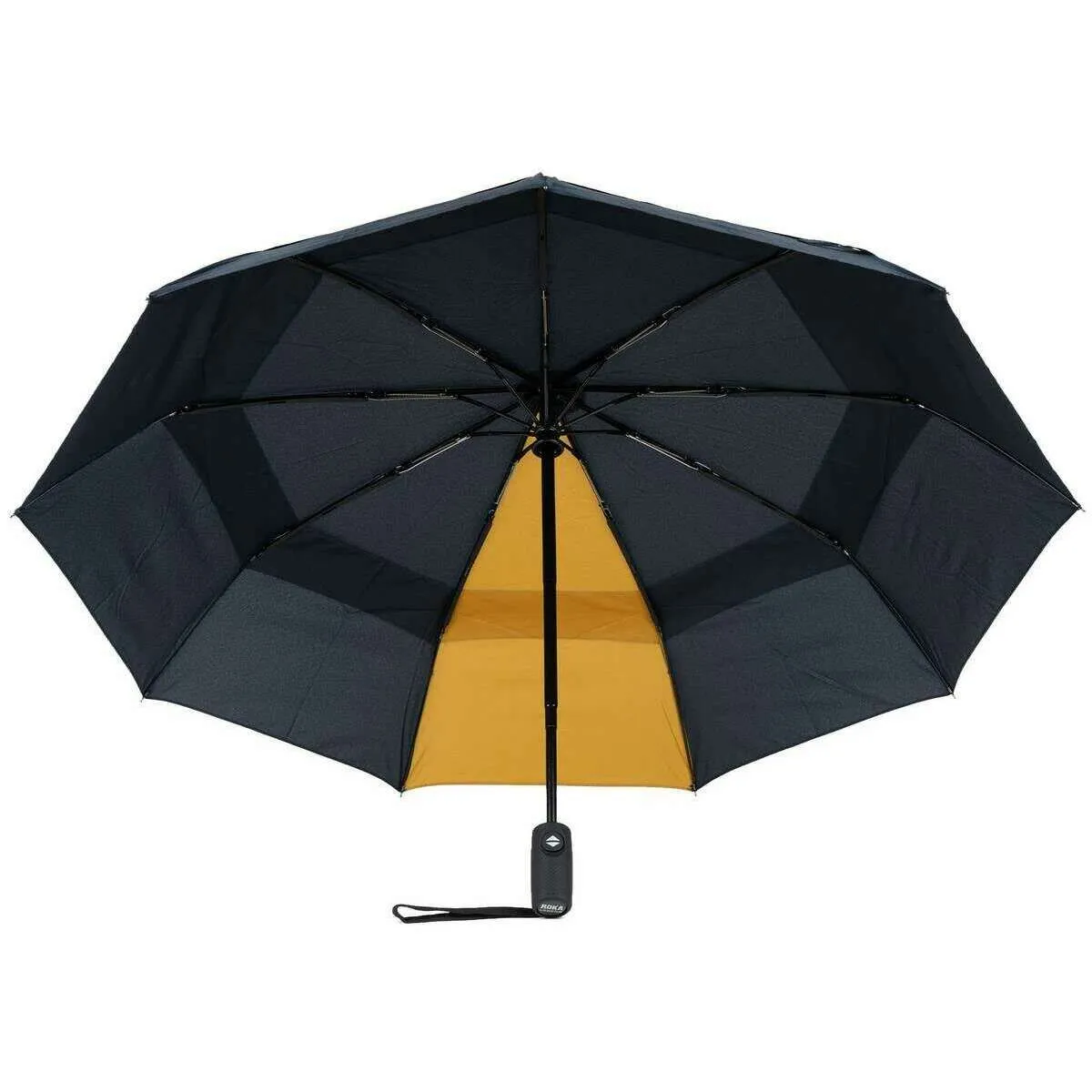 Roka Waterloo Recycled Nylon Umbrella - Midnight Blue/Corn Yellow
