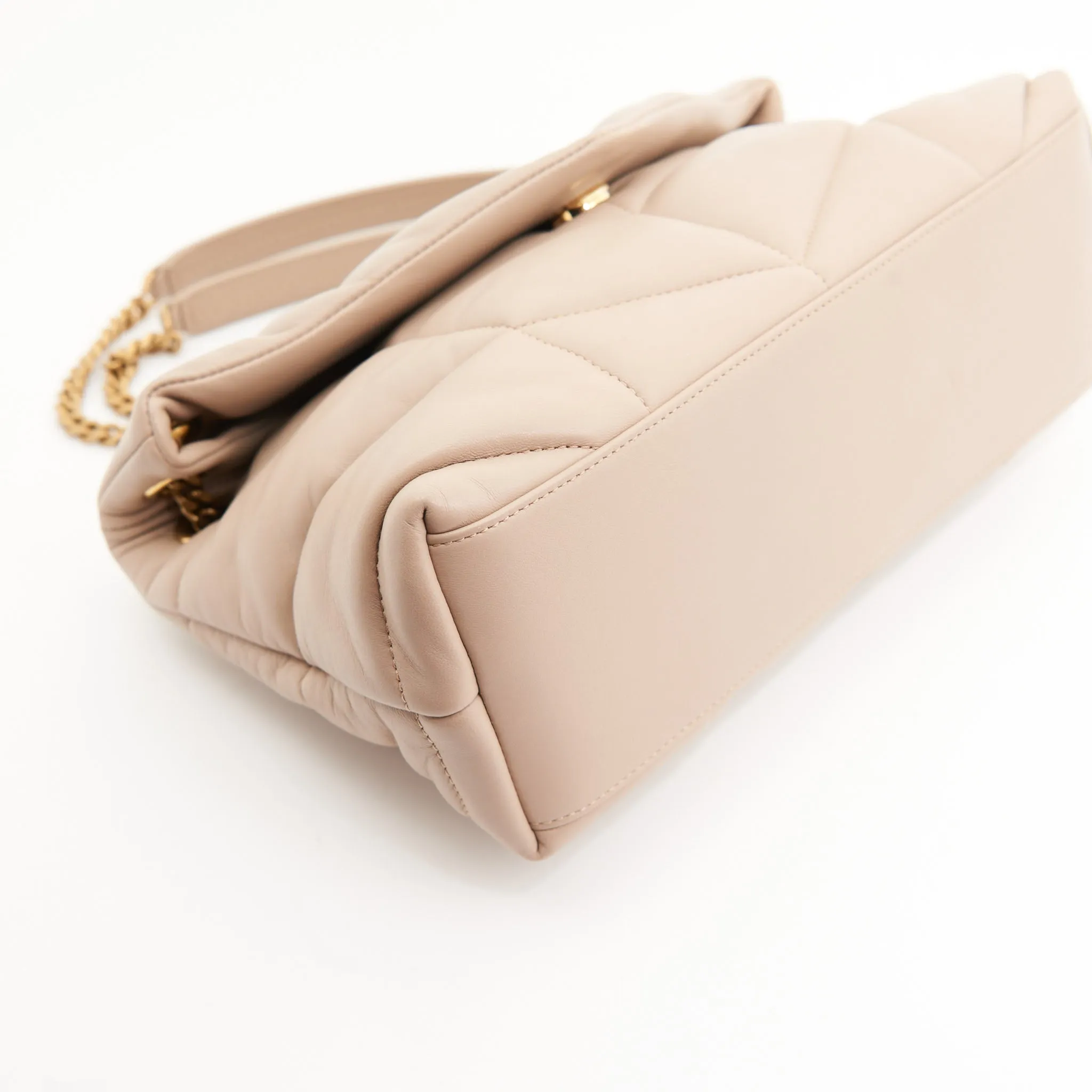 Saint Laurent Calfskin Puffer LouLou in Beige GHW