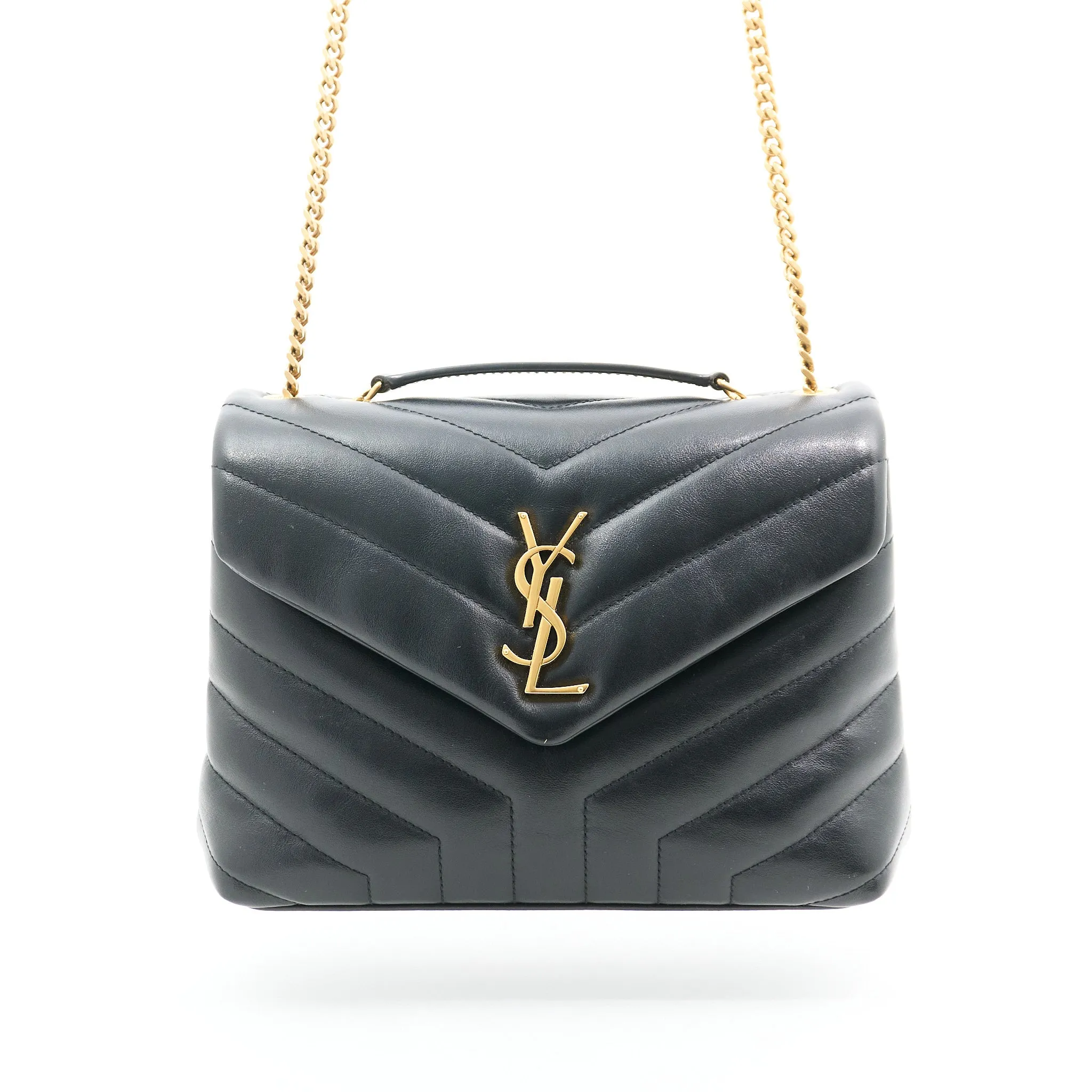 Saint Laurent Lou Lou Small Black Leather Bag