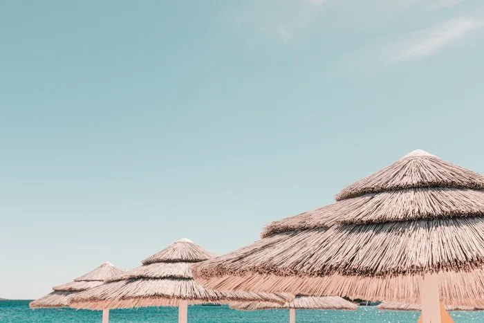 Sardinia Art Print - Modern Beach Umbrellas