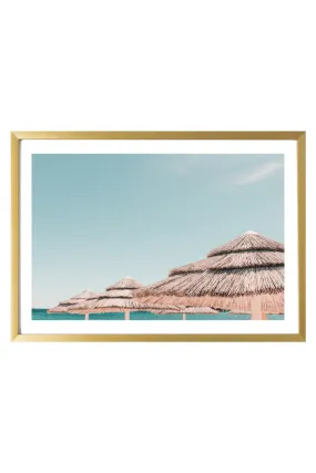 Sardinia Art Print - Modern Beach Umbrellas