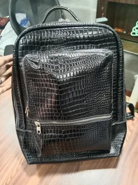 Scipio Leather Backpack Bags Black for Men and Women Laptop Compartment
