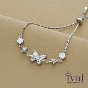 Shimmering Butterfly Silver Bracelet