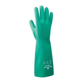 SHOWA® 730 Series 730-07.RT Chemical-Resistant Gloves, S, 330 mm L, Cotton Flock Glove, Green Glove