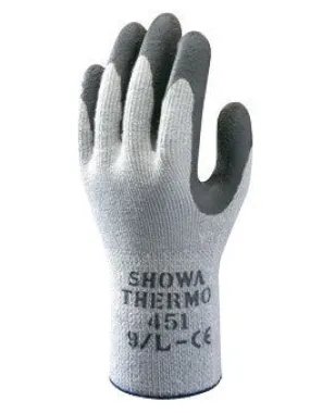 SHOWA Best Glove Size 7 Gray And Dark Gray Atlas Therma-Fit Seamless Loop-In Thermal Terry Cotton Lined Insulated Cold Weather Gloves With Elastic Cuff, Gray Latex Coated