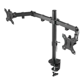 Single Pole Dual-Monitor Steel Articulating Monitor Arm - SH 024N (Fits Most 13" ~ 32")