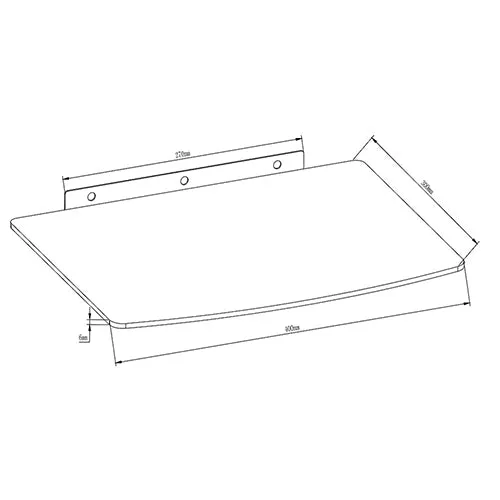 SkillTech Large DVD / Receiver Tempered Glass Wall Mount - SH 01D (40x30cm)