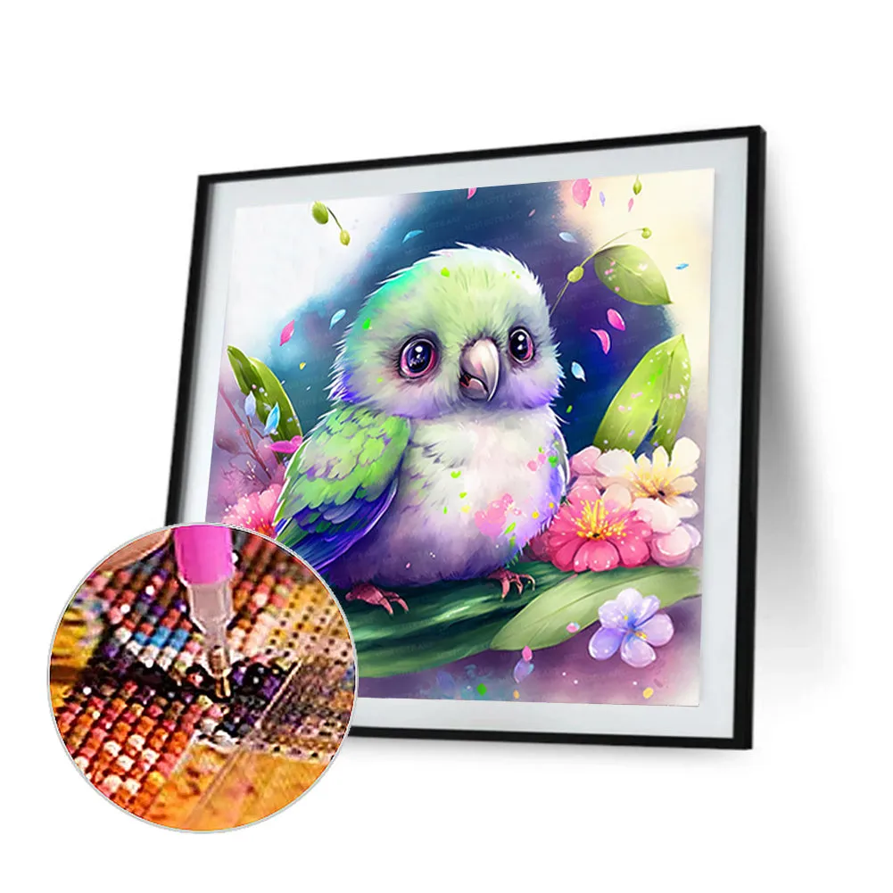Small Parrot - Full Round Drill Diamond Painting 45*45CM