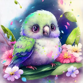 Small Parrot - Full Round Drill Diamond Painting 45*45CM