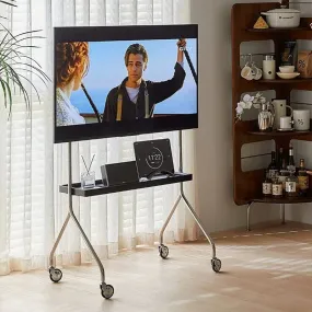 Stainless Steel Movable Floor Monitor TV Shelf