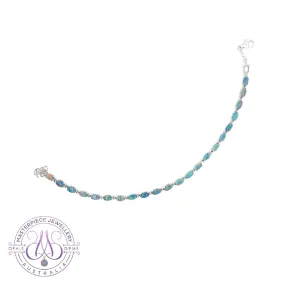 Sterling Silver Opal 5x3mm triplet tennis bracelet claw