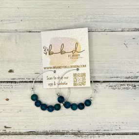 SUEDE   STEEL *Limited Edition* COLLECTION || Beaded Earrings ||  <br> TEAL BEADS