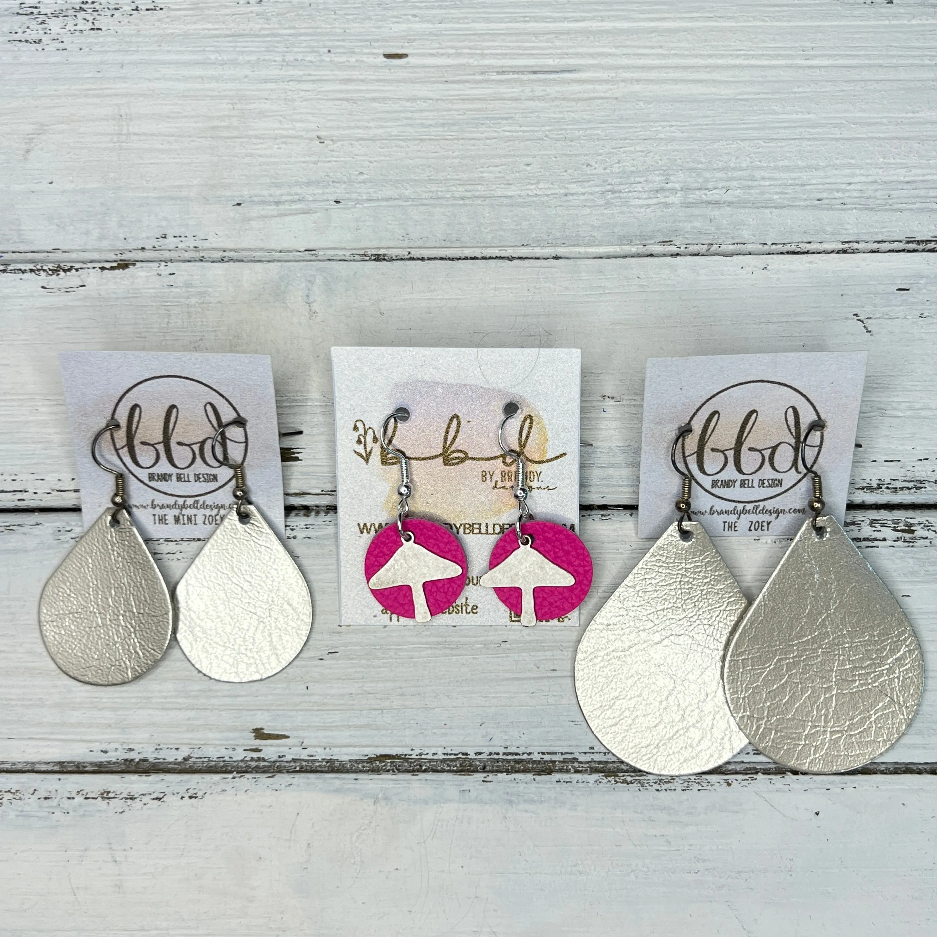 SUEDE   STEEL *Limited Edition* COLLECTION || Leather Earrings ||  <br> SILVER METAL MUSHROOM || <br> MATTE YELLOW