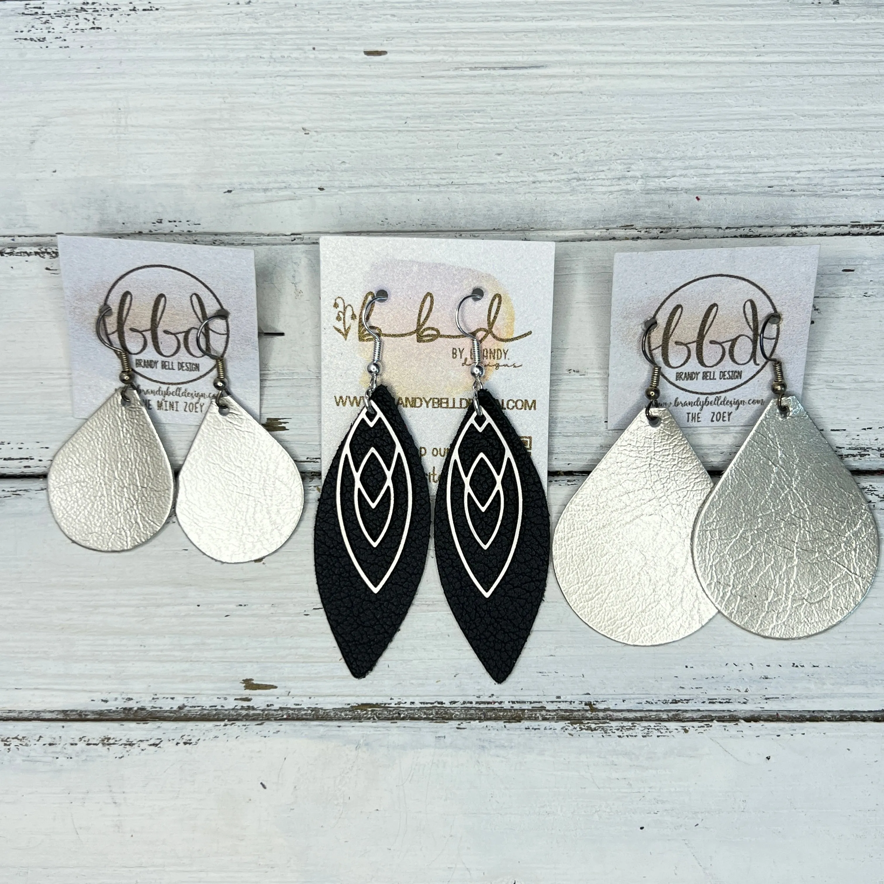 SUEDE   STEEL *Limited Edition* COLLECTION || Leather Earrings ||SILVER MARQUISE, <BR> MATTE NAVY BLUE*