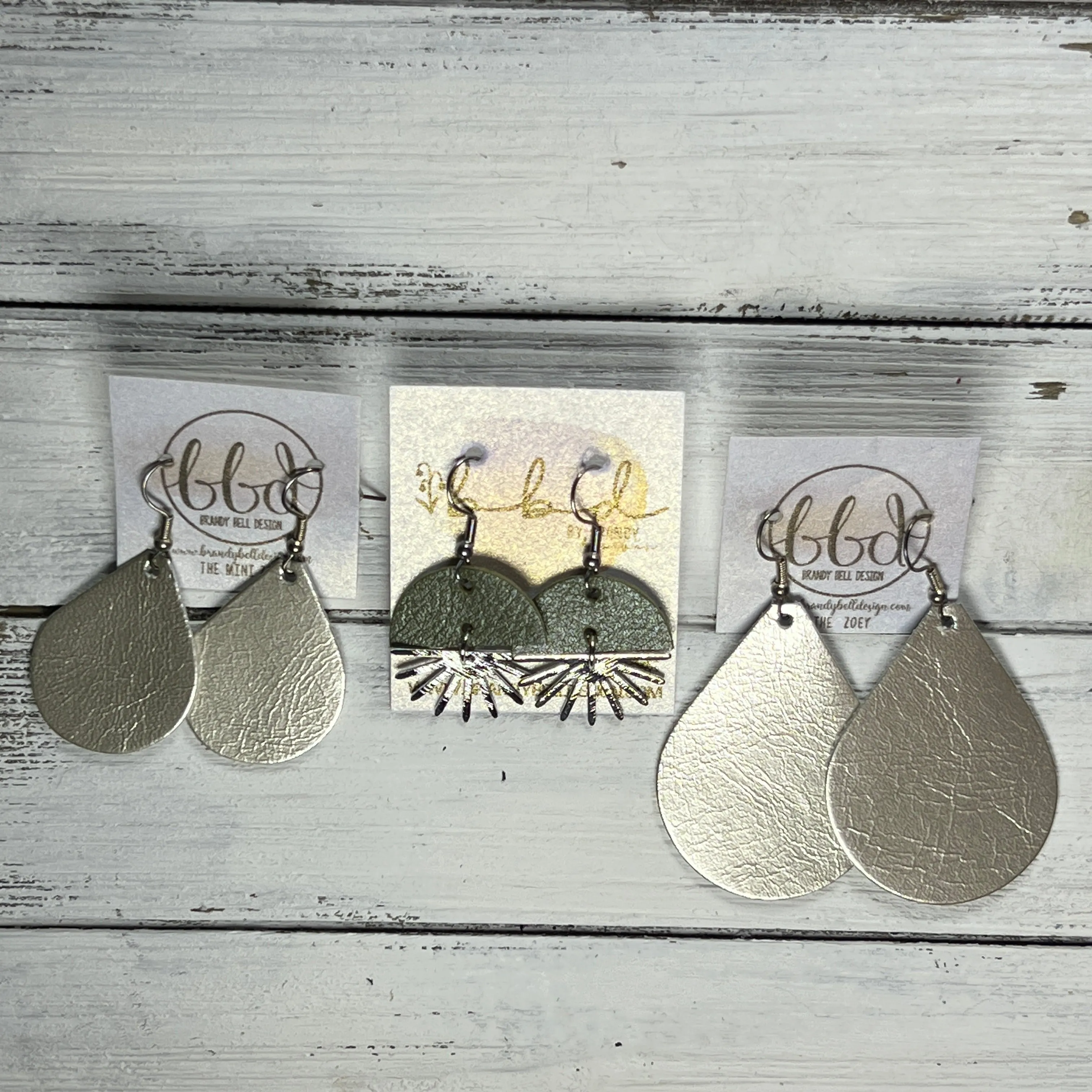 SUEDE   STEEL *Limited Edition* COLLECTION ||  Leather Earrings || SILVER SUNBURST, <BR> COBALT BLUE BRAID