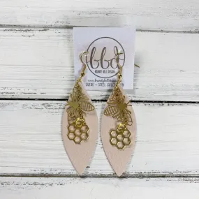 SUEDE   STEEL *Limited Edition* COLLECTION || <BR> BRASS BEE AND HONEYCOMB, <BR> MATTE BLUSH PINK