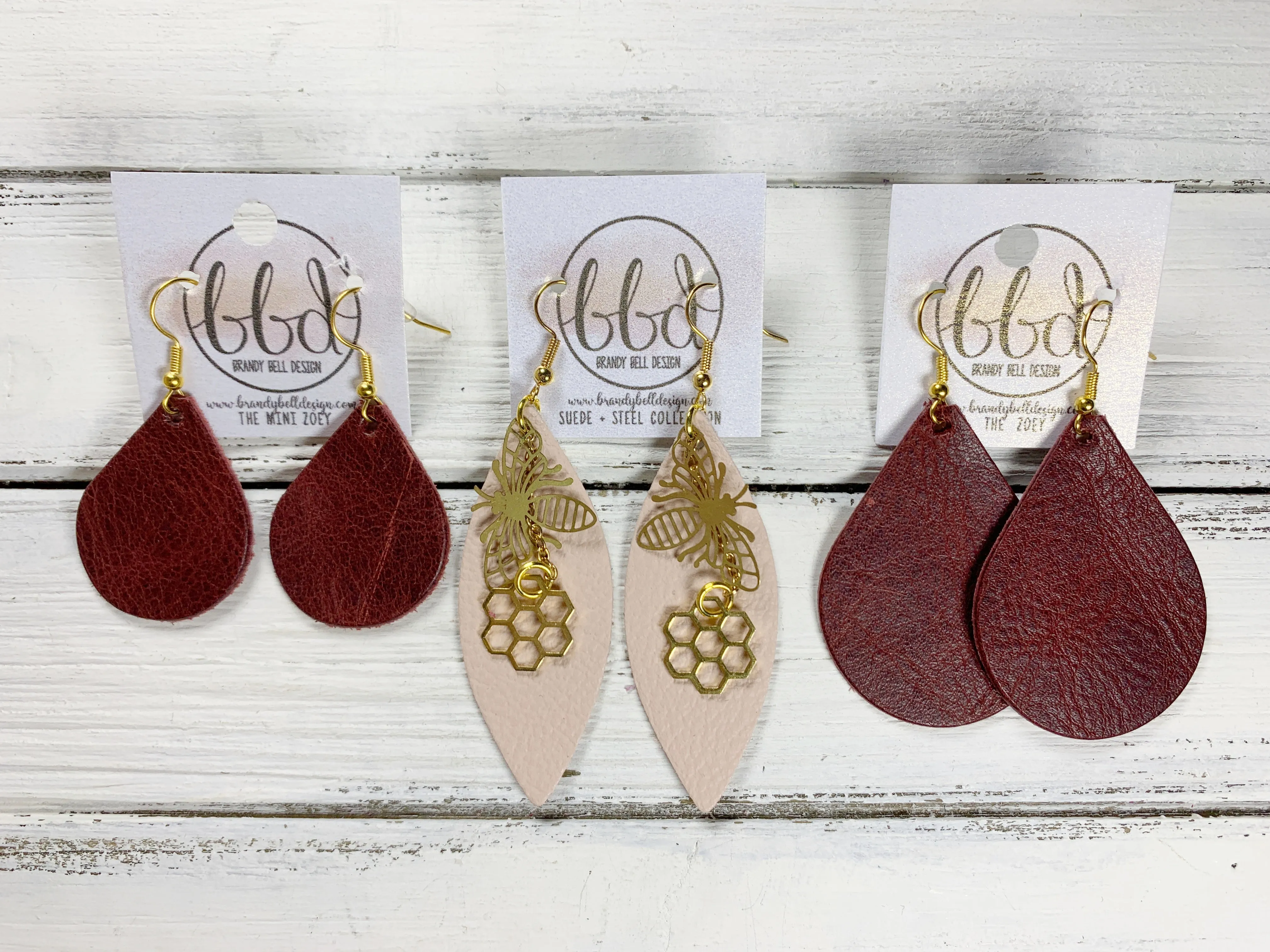 SUEDE   STEEL *Limited Edition* COLLECTION || <BR> BRASS BEE AND HONEYCOMB, <BR> MATTE BLUSH PINK
