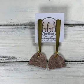 SUEDE   STEEL *Limited Edition* COLLECTION ||  <br> BRASS POST / STUD DROP   || <br> SHIMMER VINTAGE PINK