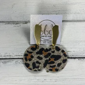 SUEDE   STEEL *Limited Edition* COLLECTION || <BR> GOLD BRASS STUD, <BR> GOLD GLITTER LEOPARD CORK
