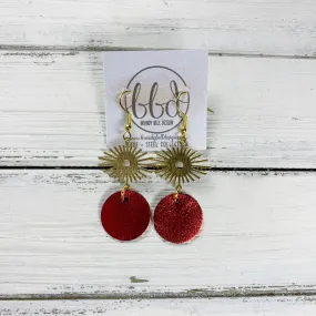 SUEDE   STEEL *Limited Edition* COLLECTION || <BR> GOLD SUNBURST, <BR> METALLIC RED SMOOTH