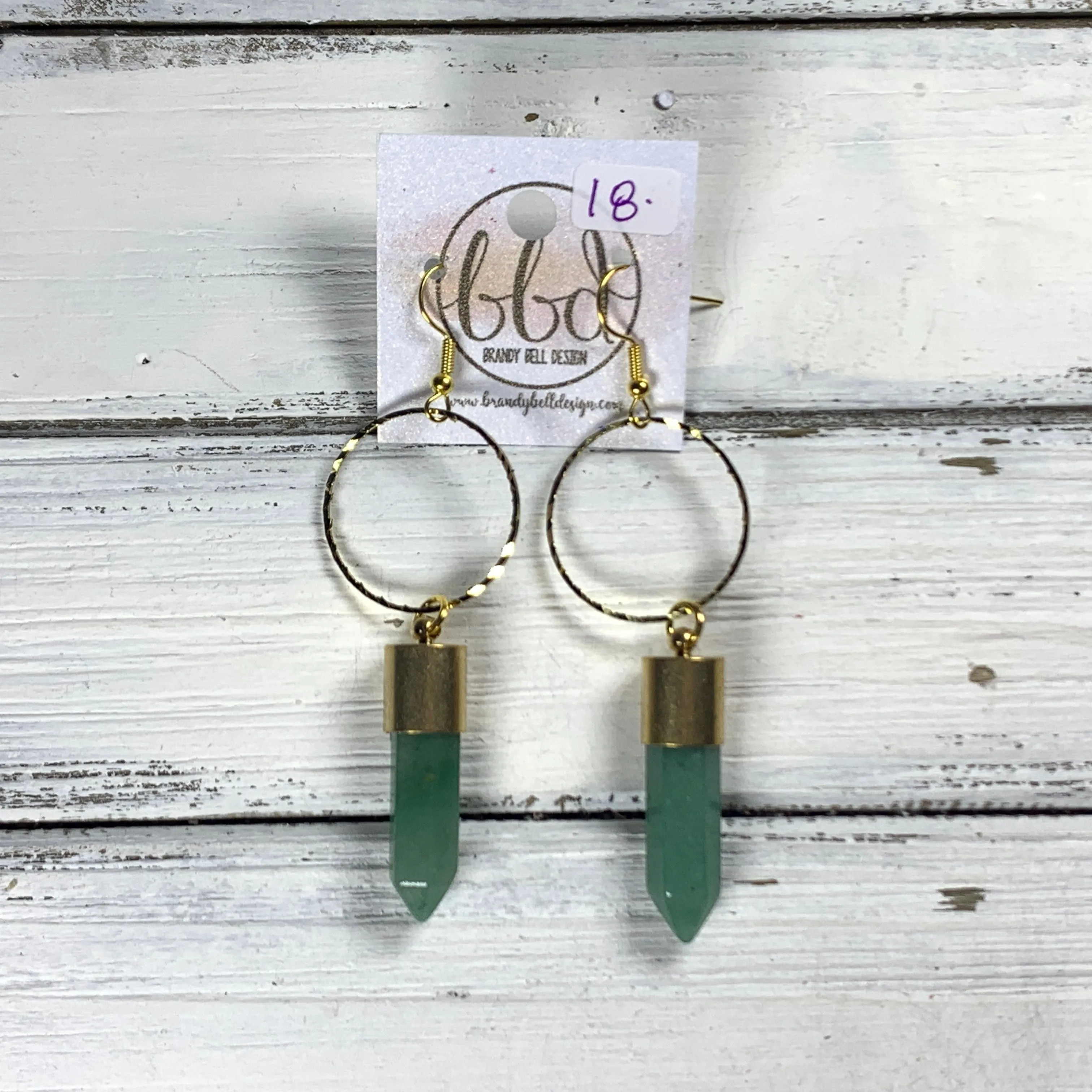 SUEDE   STEEL *Limited Edition* COLLECTION || <br> HOOP WITH BULLET POINT || <br> QUARTZ AVENTURINE