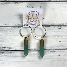 SUEDE   STEEL *Limited Edition* COLLECTION || <br> HOOP WITH BULLET POINT || <br> QUARTZ AVENTURINE