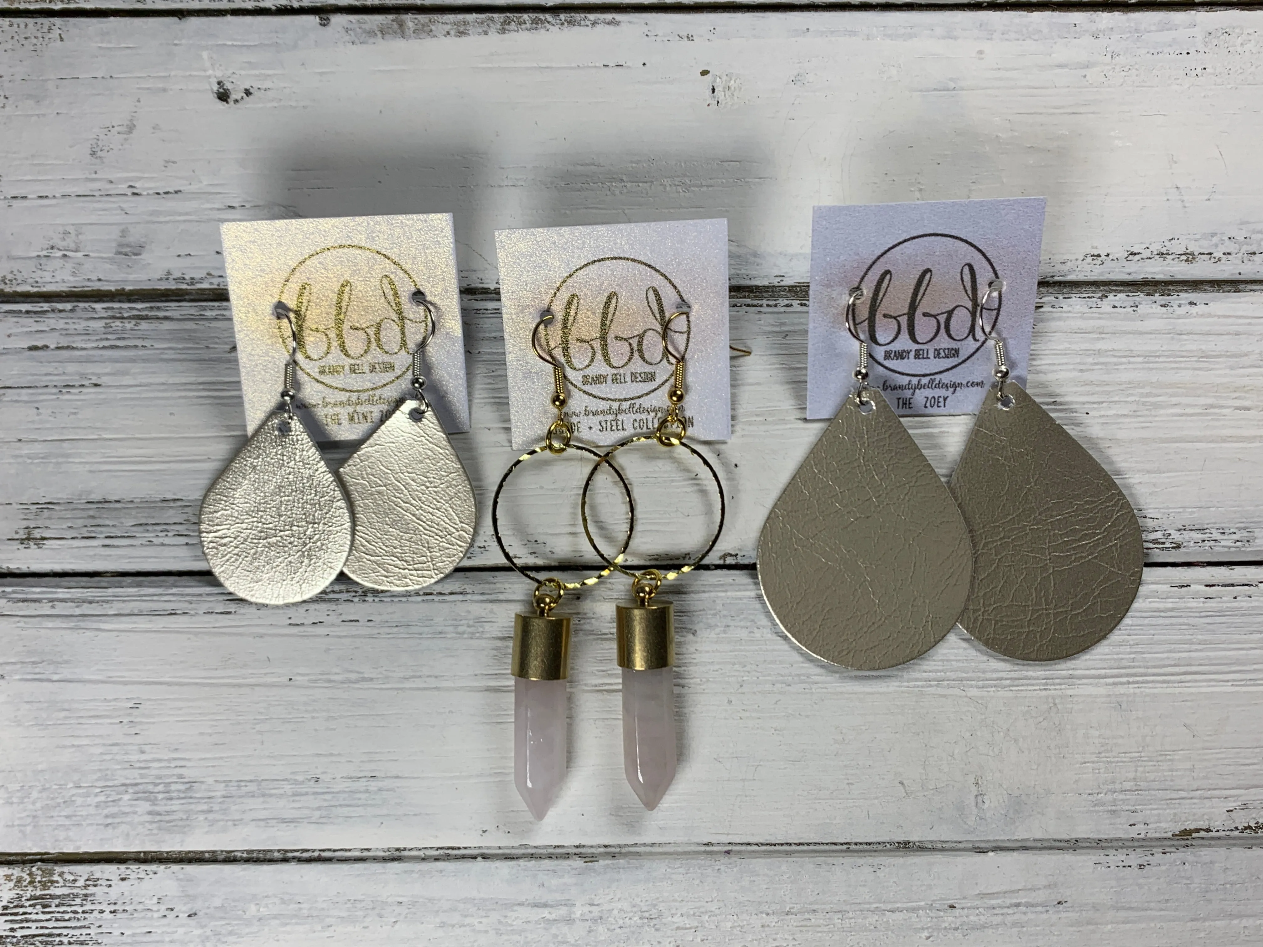 SUEDE   STEEL *Limited Edition* COLLECTION || <br> HOOP WITH BULLET POINT || <br> QUARTZ AVENTURINE