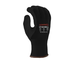 TASK GLOVES - Black Gloves, Heavy Thermal, Double layered Acrylic insulation, Black Latex palm coated, PVC Waterproof Barrier, ANSI A2 - Quantity 12 Pair