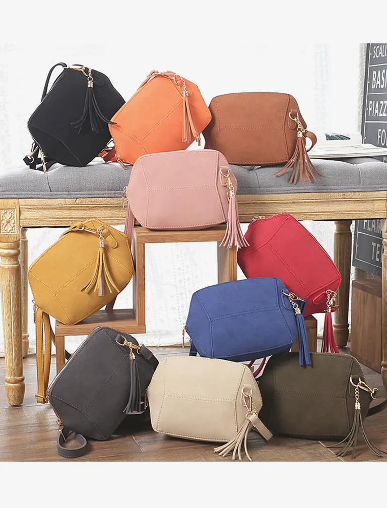 Tassel Solid Color Shell bag