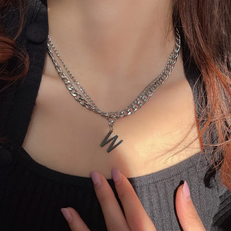 Titanium Steel Black Love Pendant Necklace Jewelry Pendant Set Decorative Jewelry