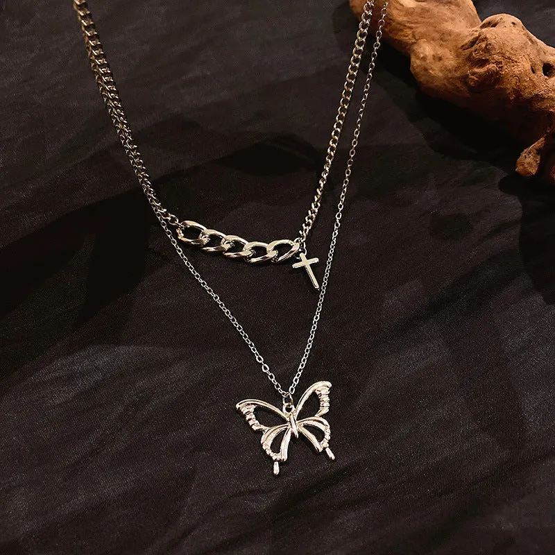 Titanium Steel Black Love Pendant Necklace Jewelry Pendant Set Decorative Jewelry